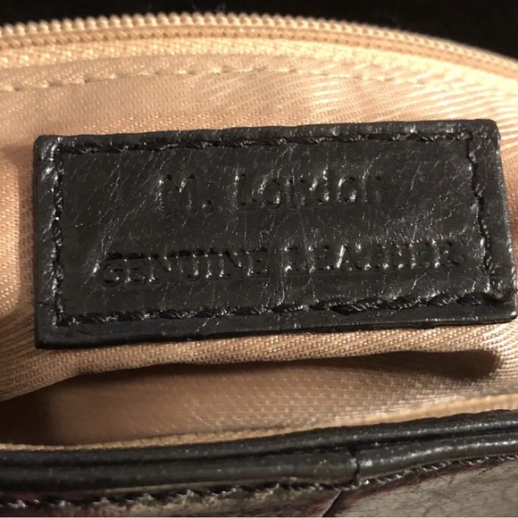 M. London women’s large bag, Black genuine leather, New condition, Preowned - Picture 4 of 5